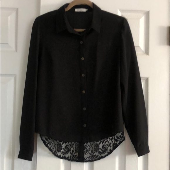 blu pepper collared button down, M, sheer - Picture 3 of 8